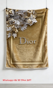 Dior Gold Door Snowflake Flannel Sofa Throw Blanket D167